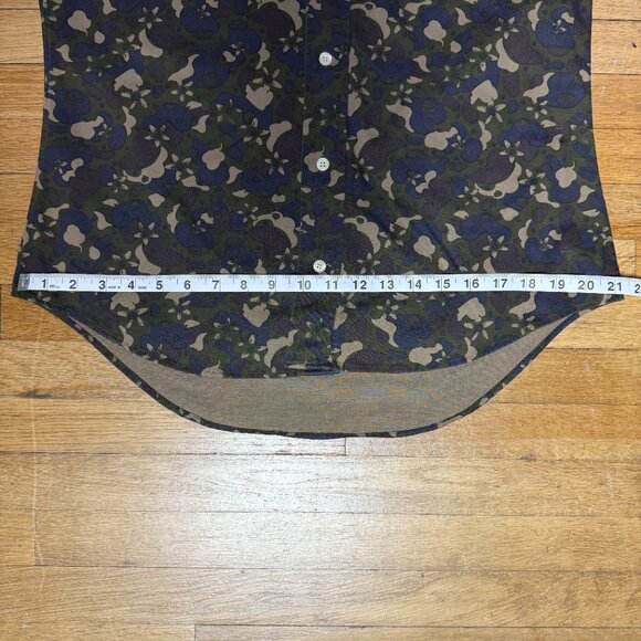 Ledbury Mens Camo Floral Pattern Long Sleeve Button Down Shirt Size 15.5 - Picture 7 of 8